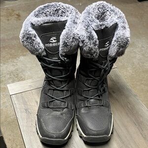 HobiBear Women's Gray Winter Boots with Fur Lining